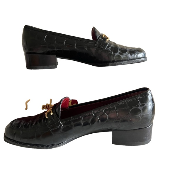 Salvatore Ferragamo Crocodile Embossed Gancini Bit Loafers - Women’s Size 7 - Picture 4 of 7
